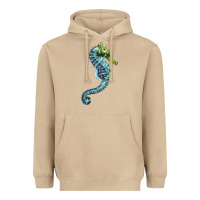 Mushroom Blue Seahorse Heavyweight Hoodie - LillyAllenDesigns