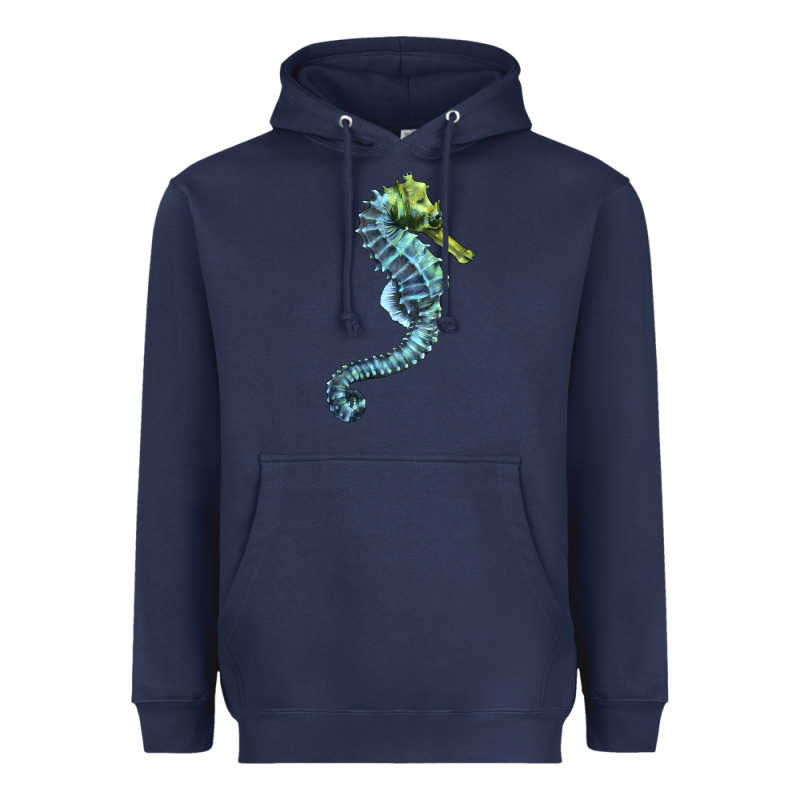 Blue Seahorse Heavyweight Hoodie by LillyAllenDesigns | Teevron