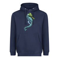 Navy Blue Seahorse Heavyweight Hoodie - LillyAllenDesigns