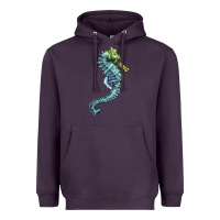 Plum Blue Seahorse Heavyweight Hoodie - LillyAllenDesigns