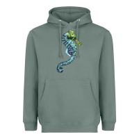 Sage Blue Seahorse Heavyweight Hoodie - LillyAllenDesigns