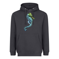 Smoke Blue Seahorse Heavyweight Hoodie - LillyAllenDesigns