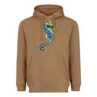 Toasted Coconut Blue Seahorse Heavyweight Hoodie - LillyAllenDesigns