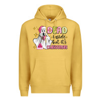 Antique Gold dead inside but it's christmas Premium Hoodie - MaliasSmallBusiness
