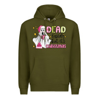 Army Green dead inside but it's christmas Premium Hoodie - MaliasSmallBusiness