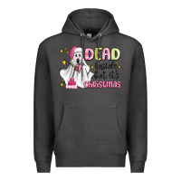 Charcoal Heather dead inside but it's christmas Premium Hoodie - MaliasSmallBusiness