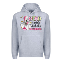 Heather Grey dead inside but it's christmas Premium Hoodie - MaliasSmallBusiness