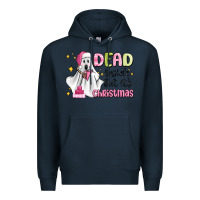 Navy dead inside but it's christmas Premium Hoodie - MaliasSmallBusiness