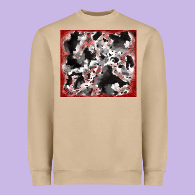 Heavyweight Sweatshirt cowhide glitter tooled leather