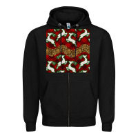 Black christmas deer and plaid seamless pattern Zipper Hoodie - BundleAndBundleShop