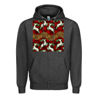 Charcoal Heather christmas deer and plaid seamless pattern Zipper Hoodie - BundleAndBundleShop
