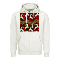 Oatmeal Heather christmas deer and plaid seamless pattern Zipper Hoodie - BundleAndBundleShop