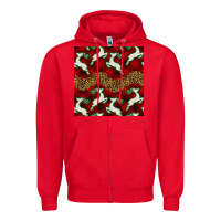 Red christmas deer and plaid seamless pattern Zipper Hoodie - BundleAndBundleShop