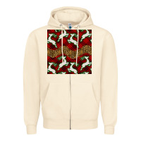 Sandshell christmas deer and plaid seamless pattern Zipper Hoodie - BundleAndBundleShop