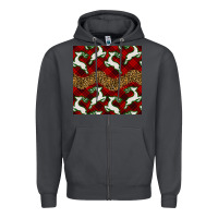 Smoke christmas deer and plaid seamless pattern Zipper Hoodie - BundleAndBundleShop