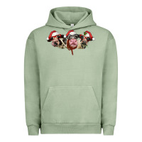 Pigment Oil Green christmas holstein cows Urban Hoodie - LillyAllenDesigns