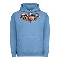 Pigment Pebble Blue christmas holstein cows Urban Hoodie - LillyAllenDesigns