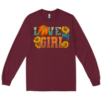 Burgundy love my girl basketball Long Sleeve Tee - HRA Design Shop