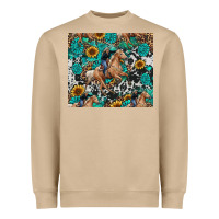 Mushroom cowgirl sunflower turquoise Heavyweight Sweatshirt - RanaPortraitStore