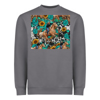Storm cowgirl sunflower turquoise Heavyweight Sweatshirt - RanaPortraitStore