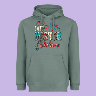 Little Mister America Heavyweight Hoodie Designed By Nancycooperartshop