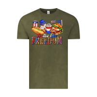 Vintage Olive tastes like freedom with leopard Vintage Tee - texasbilliewilder