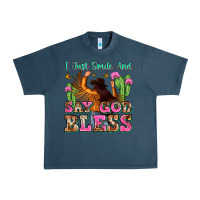 Midnight Navy i just smile and say god bless Urban Heavy Tee - Zillion Design Studio