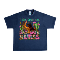 Navy i just smile and say god bless Urban Heavy Tee - Zillion Design Studio