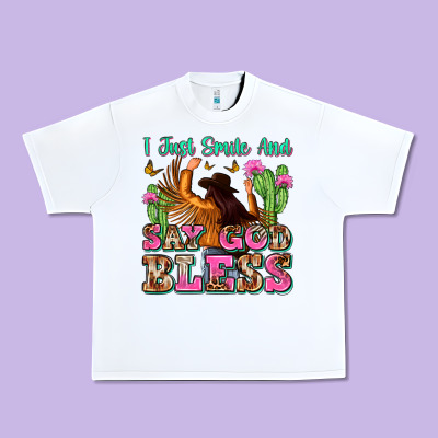I Just Smile And Say God Bless Urban Heavy Tee Designed By Zillion Design Studio