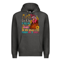 Charcoal Heather i may look calm but in my head i pecked you three Premium Hoodie - NancyCooperArtShop