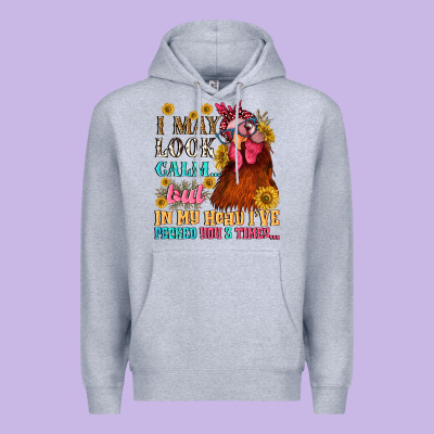 I May Look Calm But In My Head I Pecked You Three Premium Hoodie Designed By Nancycooperartshop