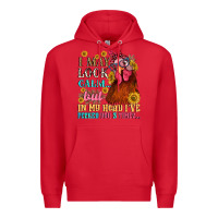 Red i may look calm but in my head i pecked you three Premium Hoodie - NancyCooperArtShop
