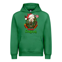 Emerald merry christmas alpaca face Urban Hoodie - LillyAllenDesigns