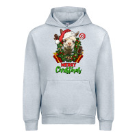 Heather Grey merry christmas alpaca face Urban Hoodie - LillyAllenDesigns