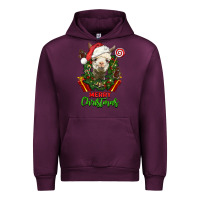 Mauve Wine merry christmas alpaca face Urban Hoodie - LillyAllenDesigns