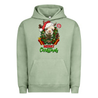 Pigment Oil Green merry christmas alpaca face Urban Hoodie - LillyAllenDesigns