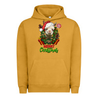 Pigment Peanut Butter merry christmas alpaca face Urban Hoodie - LillyAllenDesigns
