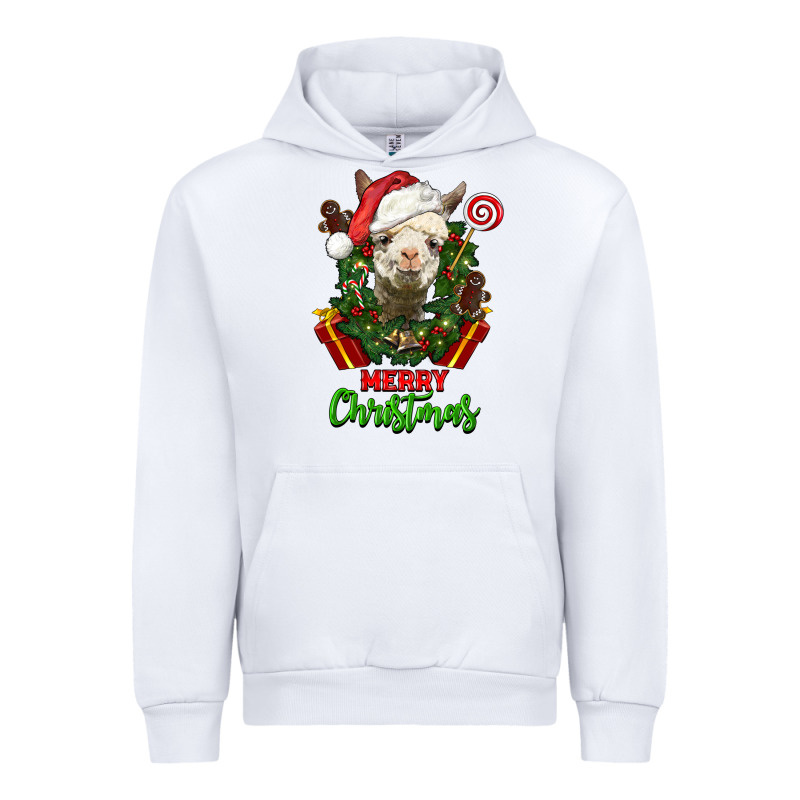 Merry Christmas Alpaca Face Urban Hoodie by LillyAllenDesigns | Teevron