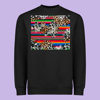 Heavyweight Sweatshirt cowhide leopard serape