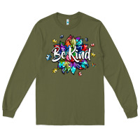 Army Green be kind2 Long Sleeve Tee - SublimationCraftShop