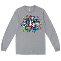 Heather Grey be kind2 Long Sleeve Tee - SublimationCraftShop