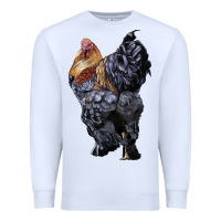 White Brahma Rooster Premium Sweatshirt - LillyAllenDesigns