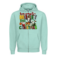 Seafoam have yourself a mooey little christmas Zipper Hoodie - AdoDesignShop