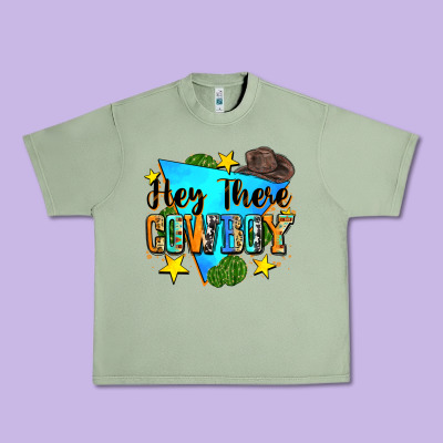 Hey There Cowboy Urban Heavy Tee Designed By Zillion Design Studio