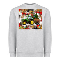 Heather Grey christmas farm tractor Heavyweight Sweatshirt - RanaPortraitStore