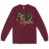 Burgundy love autism Long Sleeve Tee - SublimationCraftShop