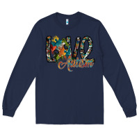 Navy love autism Long Sleeve Tee - SublimationCraftShop