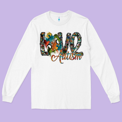 Love Autism Long Sleeve Tee Designed By Sublimationcraftshop