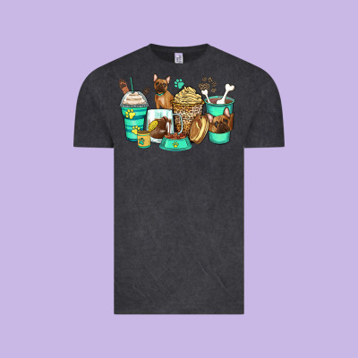 French Bulldog Coffee Cups Vintage Tee Designed By Zillion Design Studio
