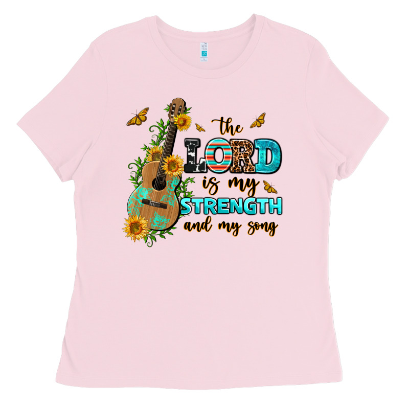 The Lord Is My Strength And My Song Guitar With Su Ladies Tee by AdoDesignShop | Teevron